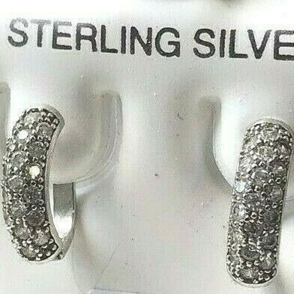 Sterling Silver Cubic Zirconia Leverback Earrings April Birthstone - Picture 3 of 4